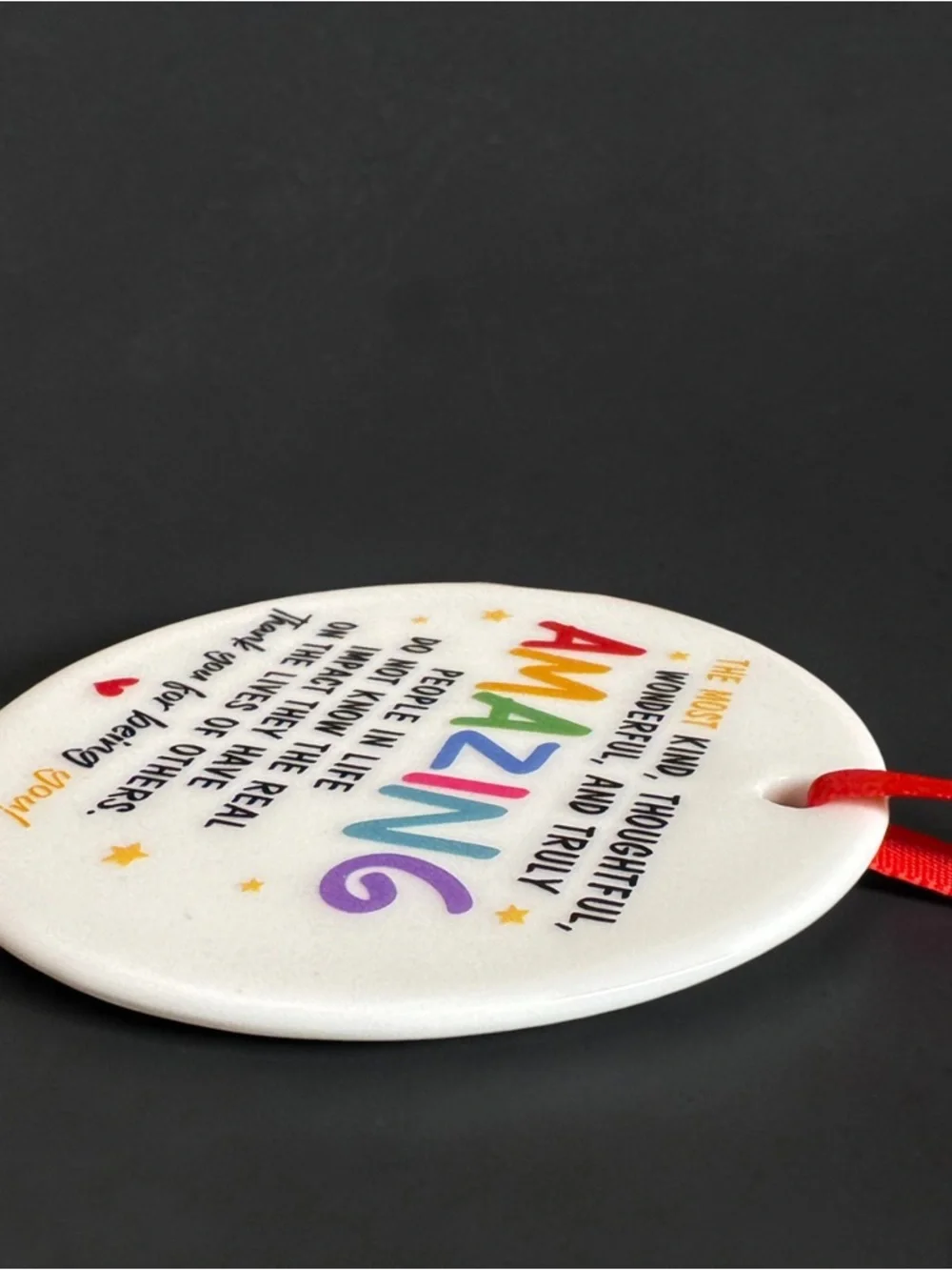 NIB Amazing People Ornament Double Sided Ceramic Christmas Gift